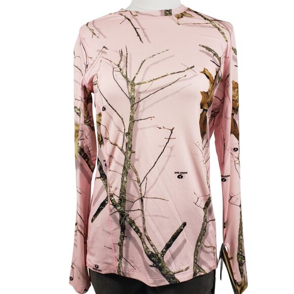 Terramar Women Stalker Pink Camo Long Sleeve Tee M, Fall Hiking Camping Hunting - Picture 1 of 11